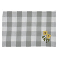 Thumbnail for Wicklow Check Sunflower Embroidered Placemats - Set Of 6 Park Designs - The Fox Decor