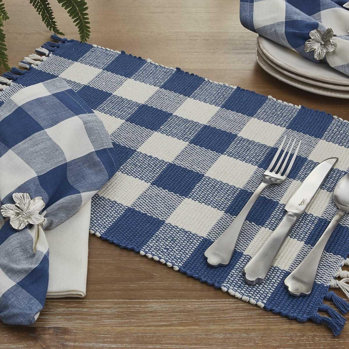 Wicklow Check Placemats - China Blue Set Of 6 Park Designs - The Fox Decor