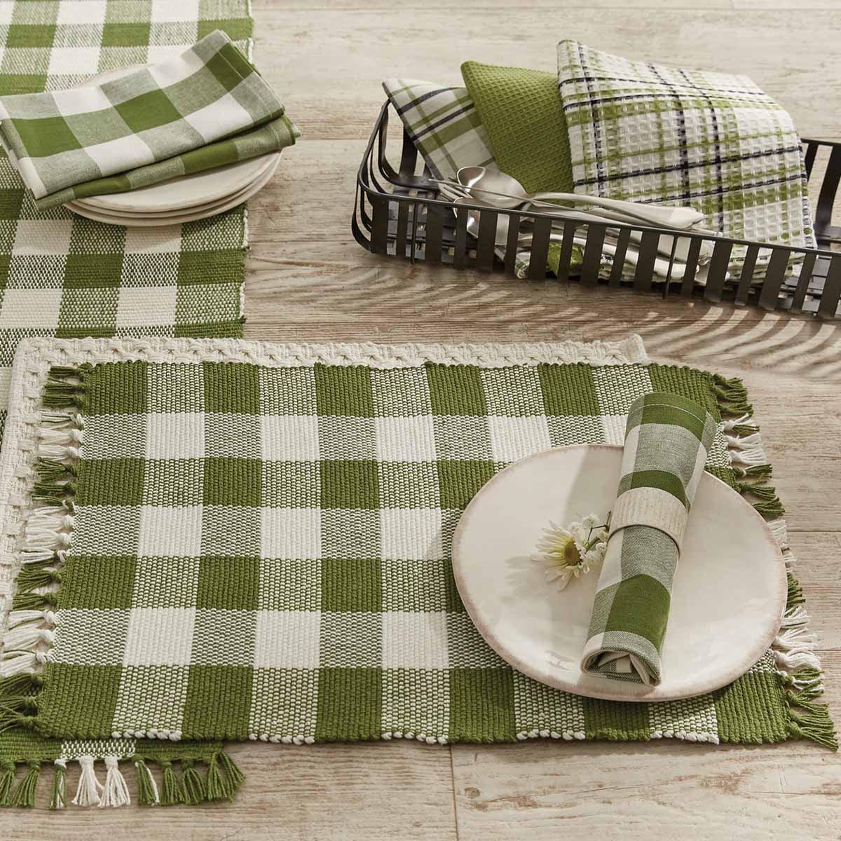Wicklow Check Placemats - Sage Set Of 6 Park Designs - The Fox Decor