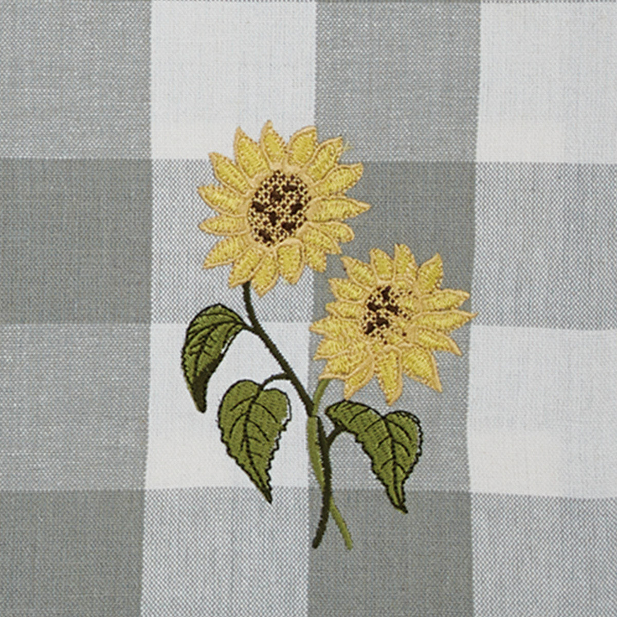 Wicklow Check Sunflower Embroidered Table Runner 36" L Park Designs