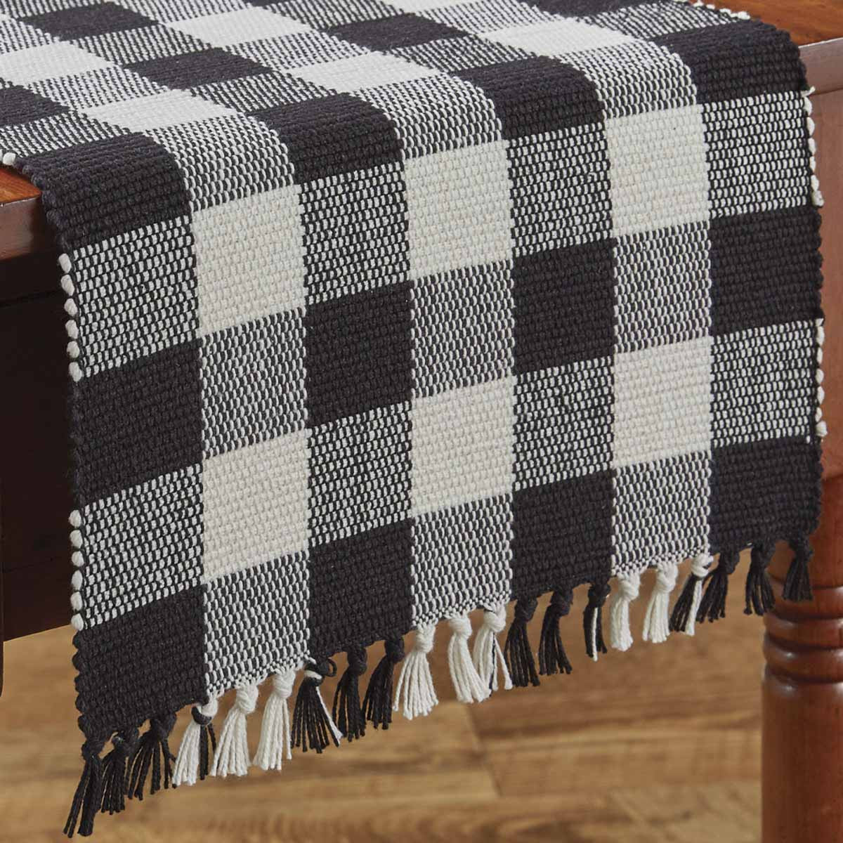 Wicklow Check Table Runners - Black & Cream 54" Park Designs - The Fox Decor