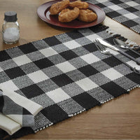 Wicklow Check Table Runners - Black & Cream 54