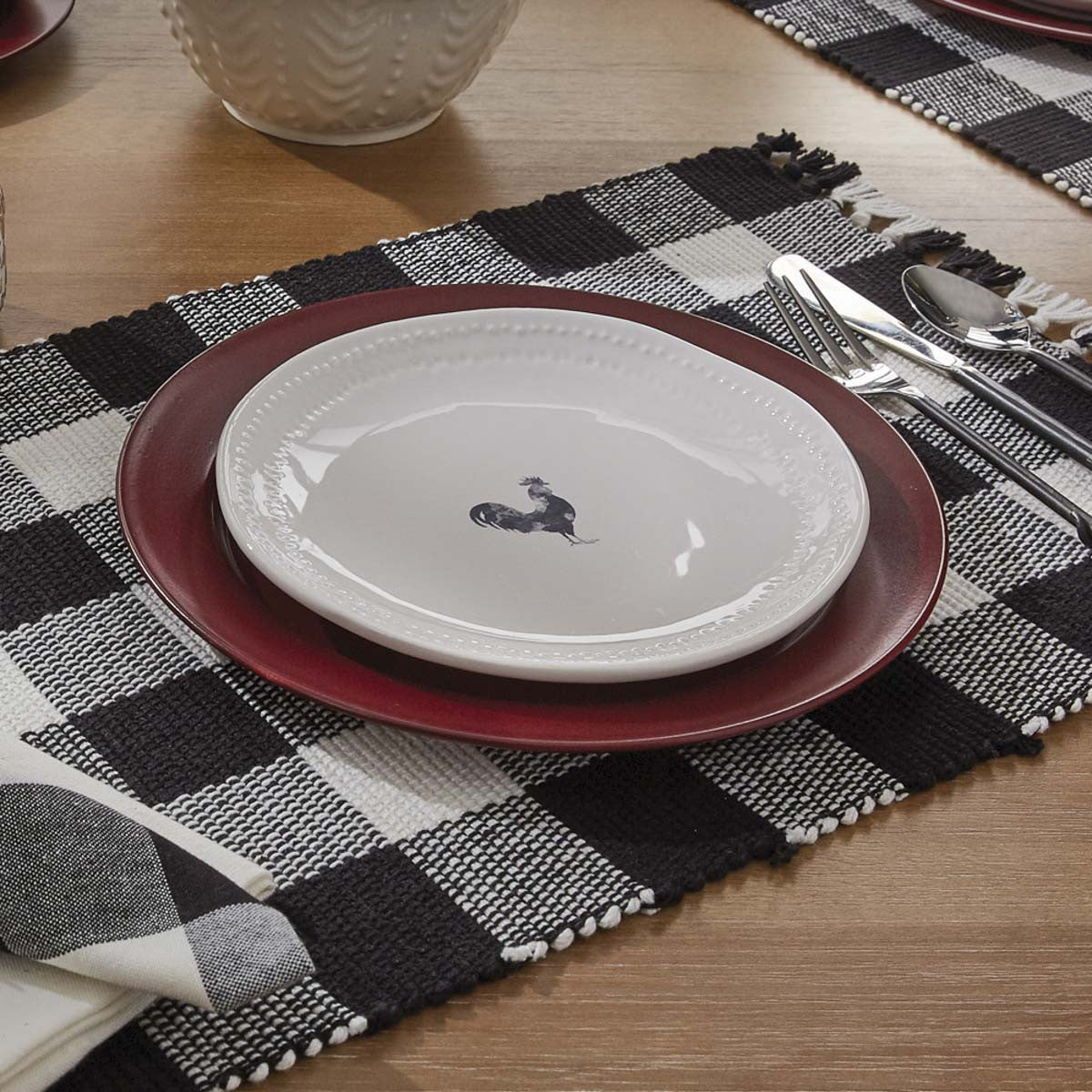 Wicklow Check Table Runners - Black & Cream 54" Park Designs