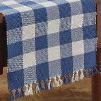 Thumbnail for Wicklow Check Table Runner - China Blue 54