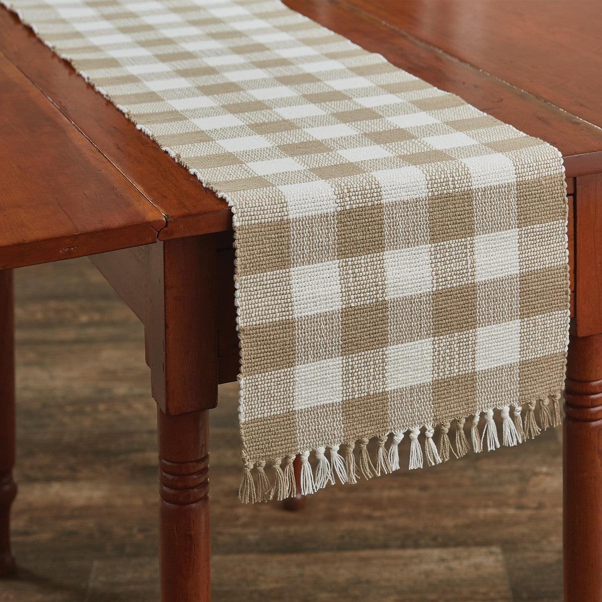 Wicklow Check Table Runner - Natural 13x54 Park Designs - The Fox Decor
