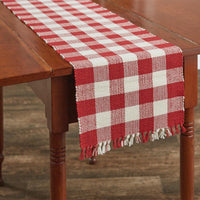 Thumbnail for Wicklow Check Table Runner - Red & Cream 13x54 Park Designs - The Fox Decor