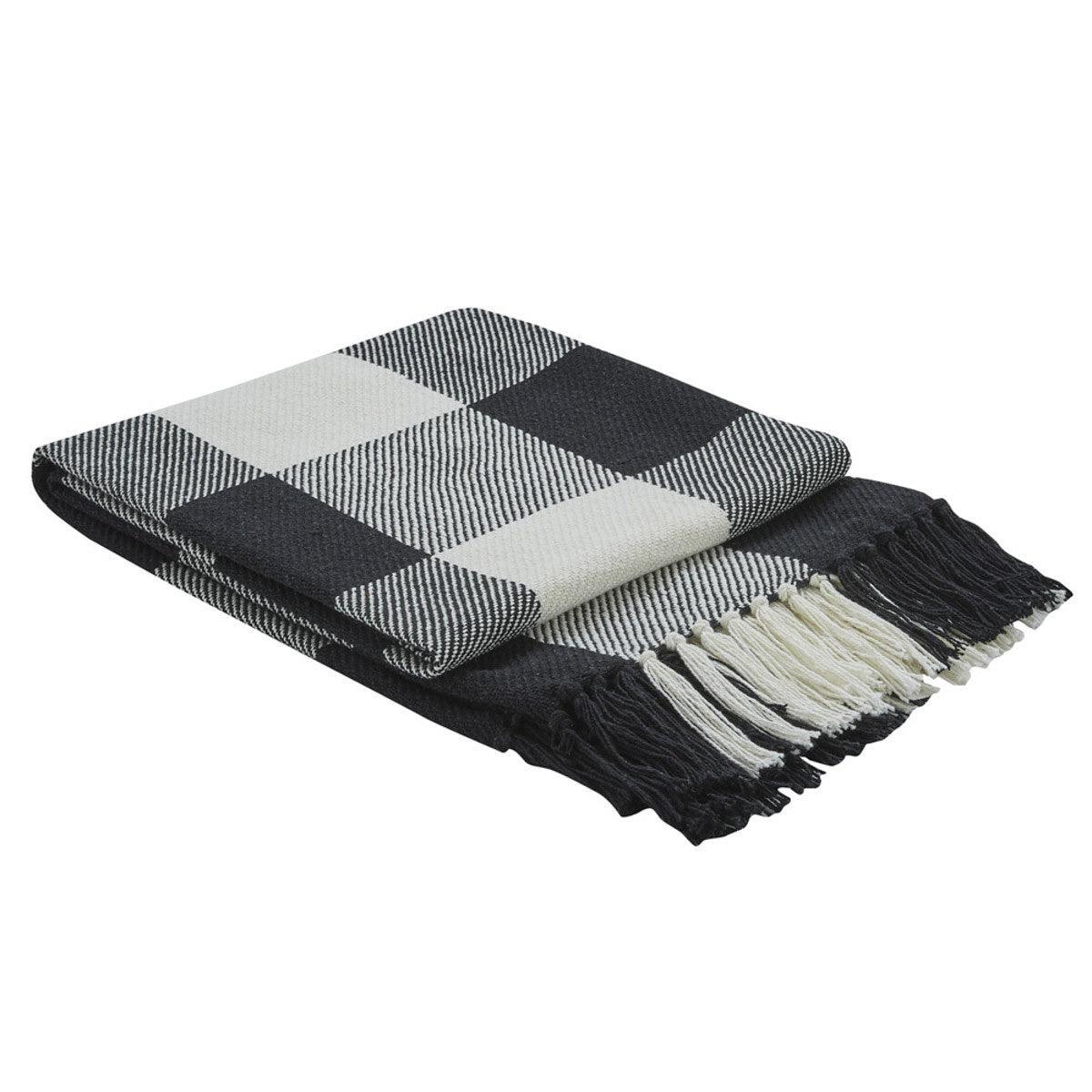 Wicklow Check Throw - Black & Cream Park Designs - The Fox Decor