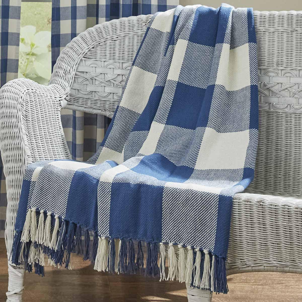 Wicklow Check Throw - China Blue Park Designs