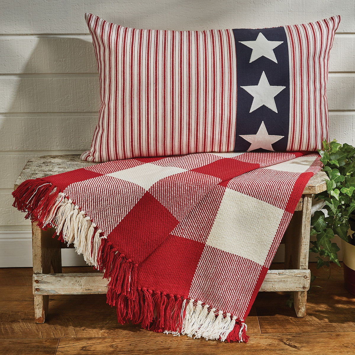 Wicklow Check Throw - Red & Cream Park Designs