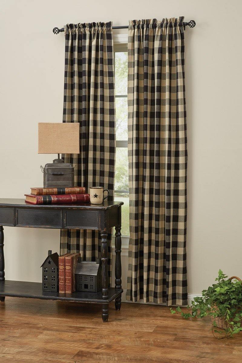 Wicklow Curtain Panels - Black 72x84 Park Designs - The Fox Decor