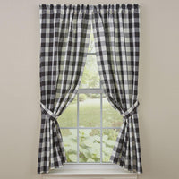 Thumbnail for Wicklow Check Curtain Panels - Black & Cream 72x63 Unlined Park Designs - The Fox Decor
