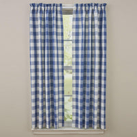 Thumbnail for Wicklow Check Curtain Panels - China Blue 72x63 Unlined Park Designs - The Fox Decor