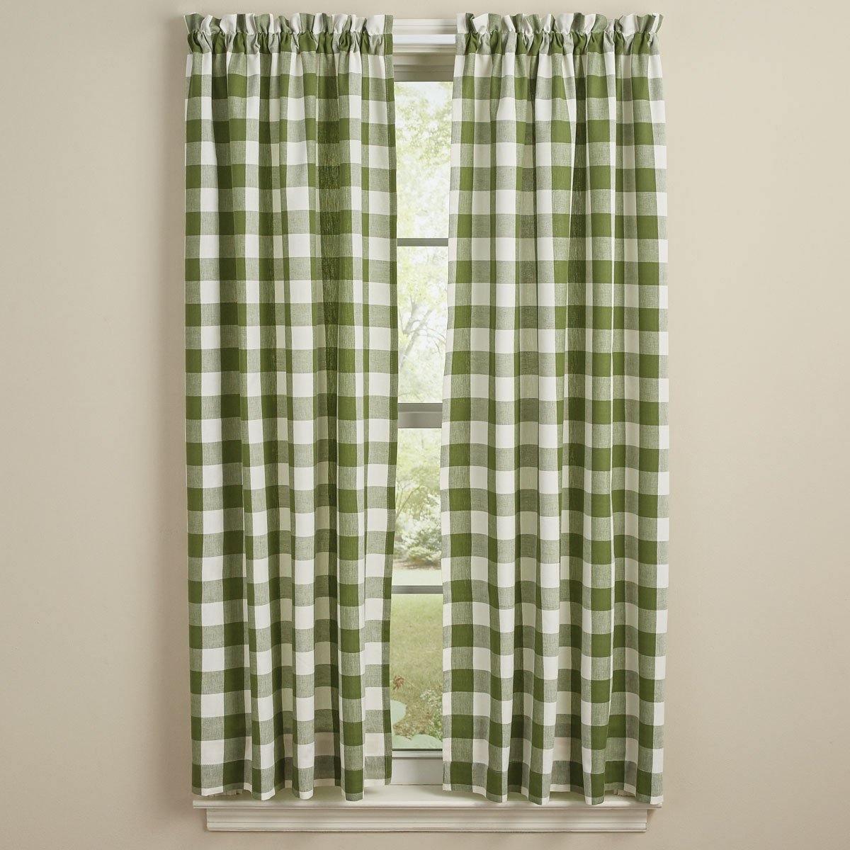 Wicklow Check Curtain Panels - Sage 72x63 Unlined Park Designs - The Fox Decor