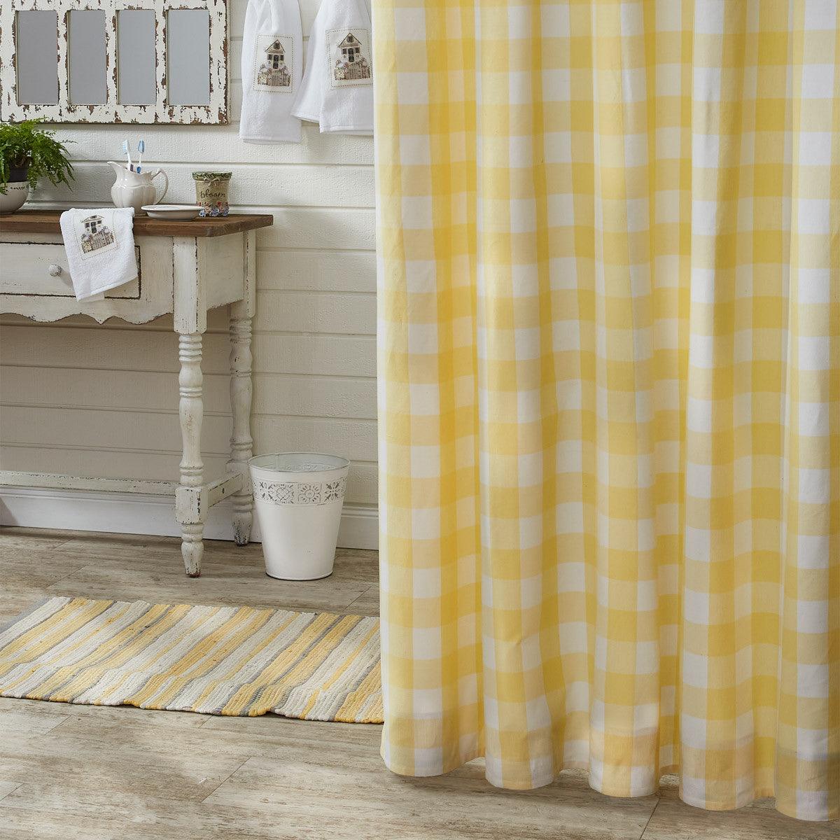 Set of 2 Wicklow Shower Curtain - Yellow 72