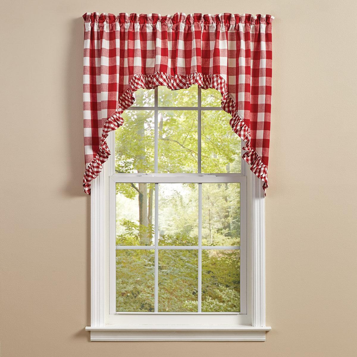 Wicklow Ruffled Swags - Red 72x36 Park Designs - The Fox Decor