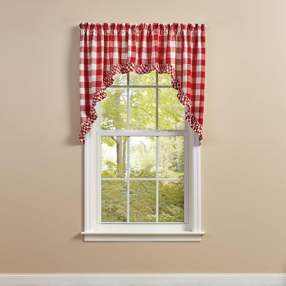 Wicklow Ruffled Swags - Red 72x36 Park Designs - The Fox Decor