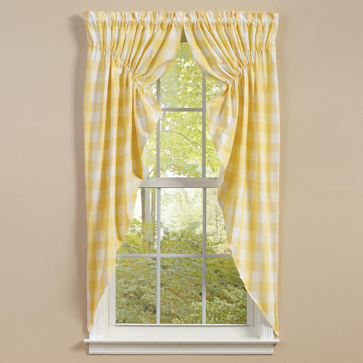 Wicklow Check Gathered Swags - Yellow 72"x63" Park Designs - The Fox Decor