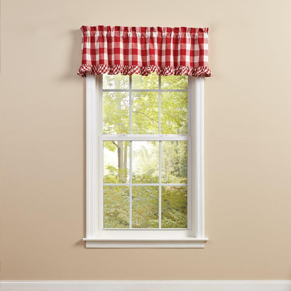 Wicklow Ruffled Valance 14" L - Red Park designs - The Fox Decor