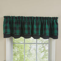 Thumbnail for Wicklow Check Valance - Lined Layered Forest Green Park Designs - The Fox Decor