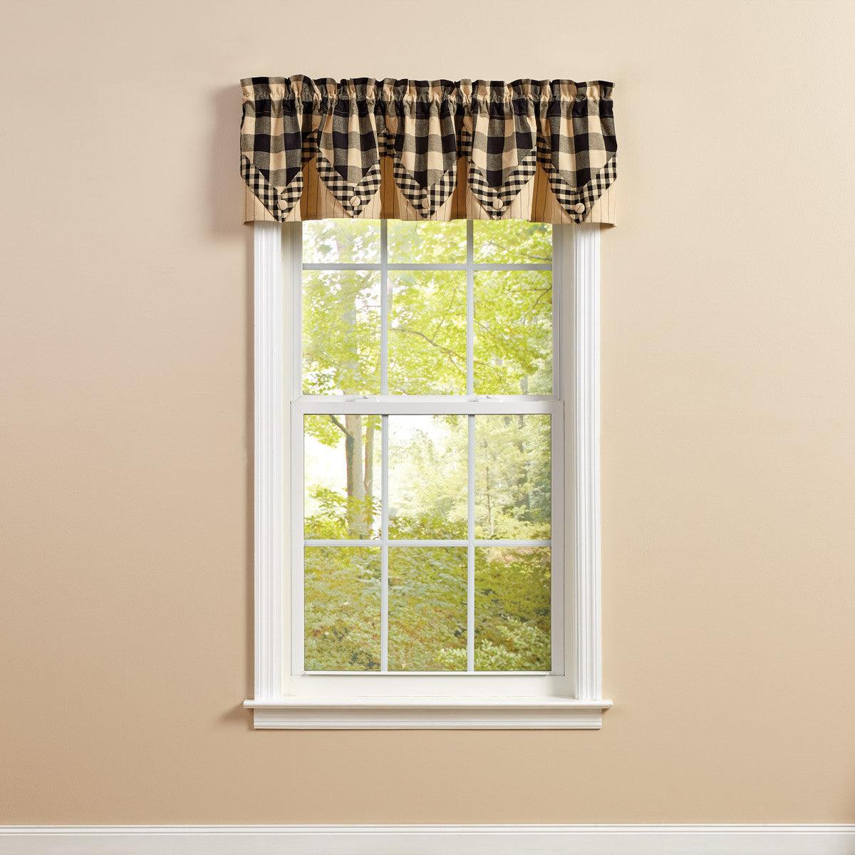 Wicklow Lined Point Valance 15" L - Black Park designs - The Fox Decor
