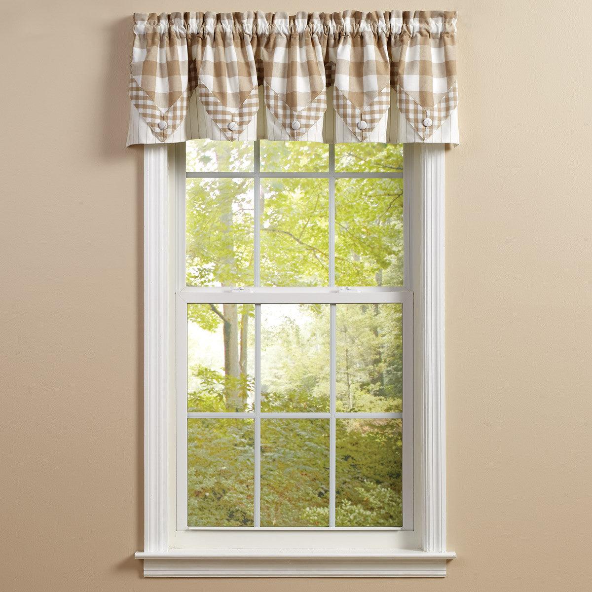 Wicklow Lined Point Valance 15" L - Natural - Park designs - The Fox Decor