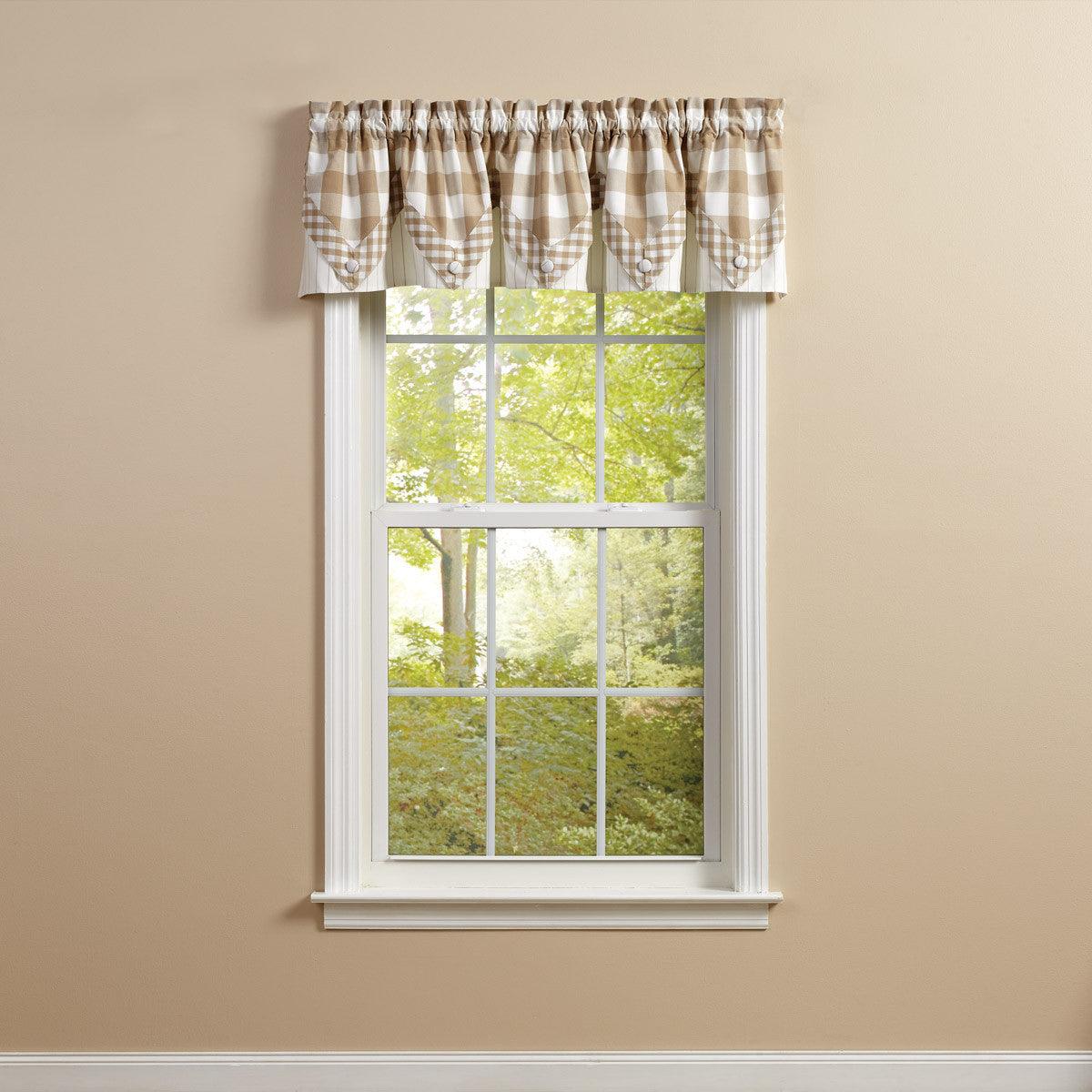 Wicklow Lined Point Valance 15" L - Natural - Park designs - The Fox Decor