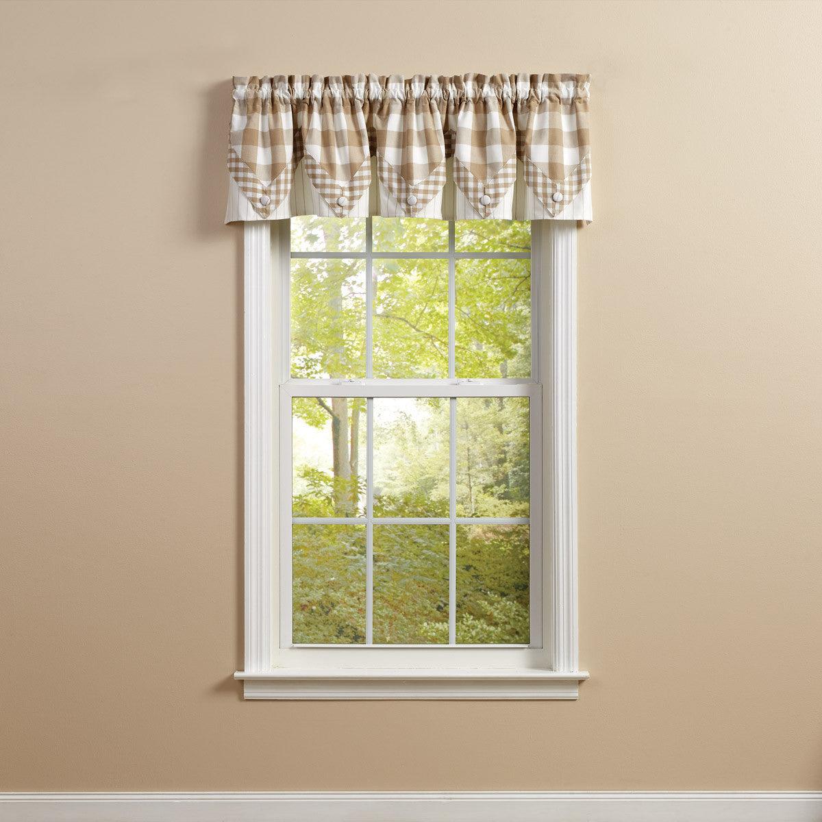 Wicklow Lined Point Valance 15" L - Natural - Park designs - The Fox Decor