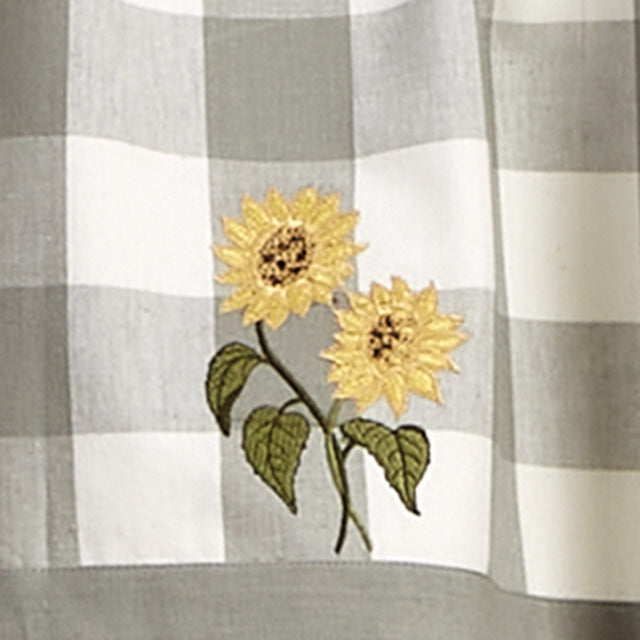 Wicklow Check Sunflower Embroidered Lined Valance Curtains 14
