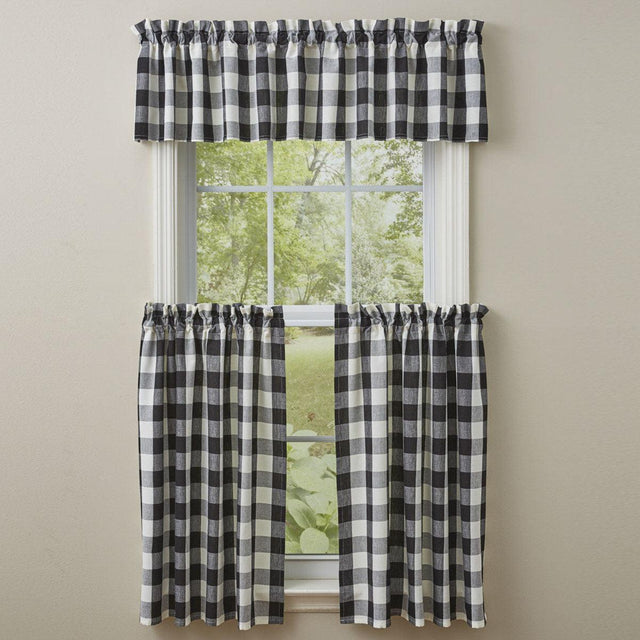 Wicklow Check Valance - Black & Cream Park designs - The Fox Decor