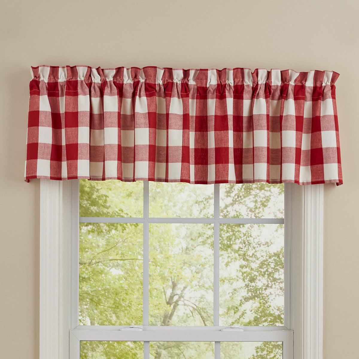 Wicklow Check Valance - Red & Cream Park designs - The Fox Decor