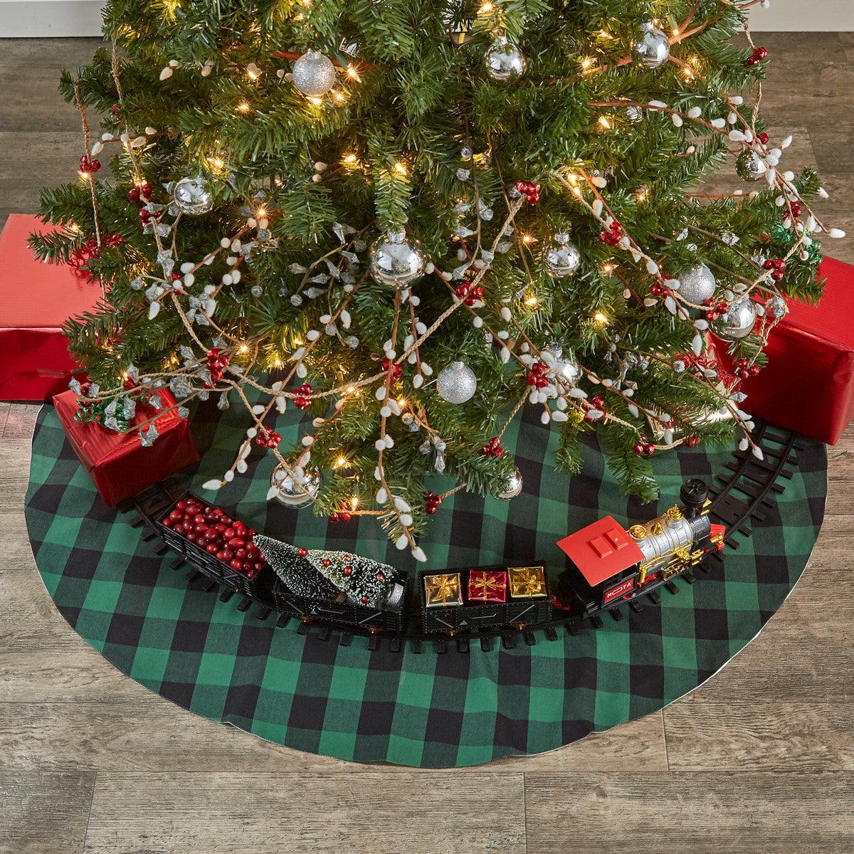 Wicklow Check Tree Skirt - Forest 52" Park Designs - The Fox Decor