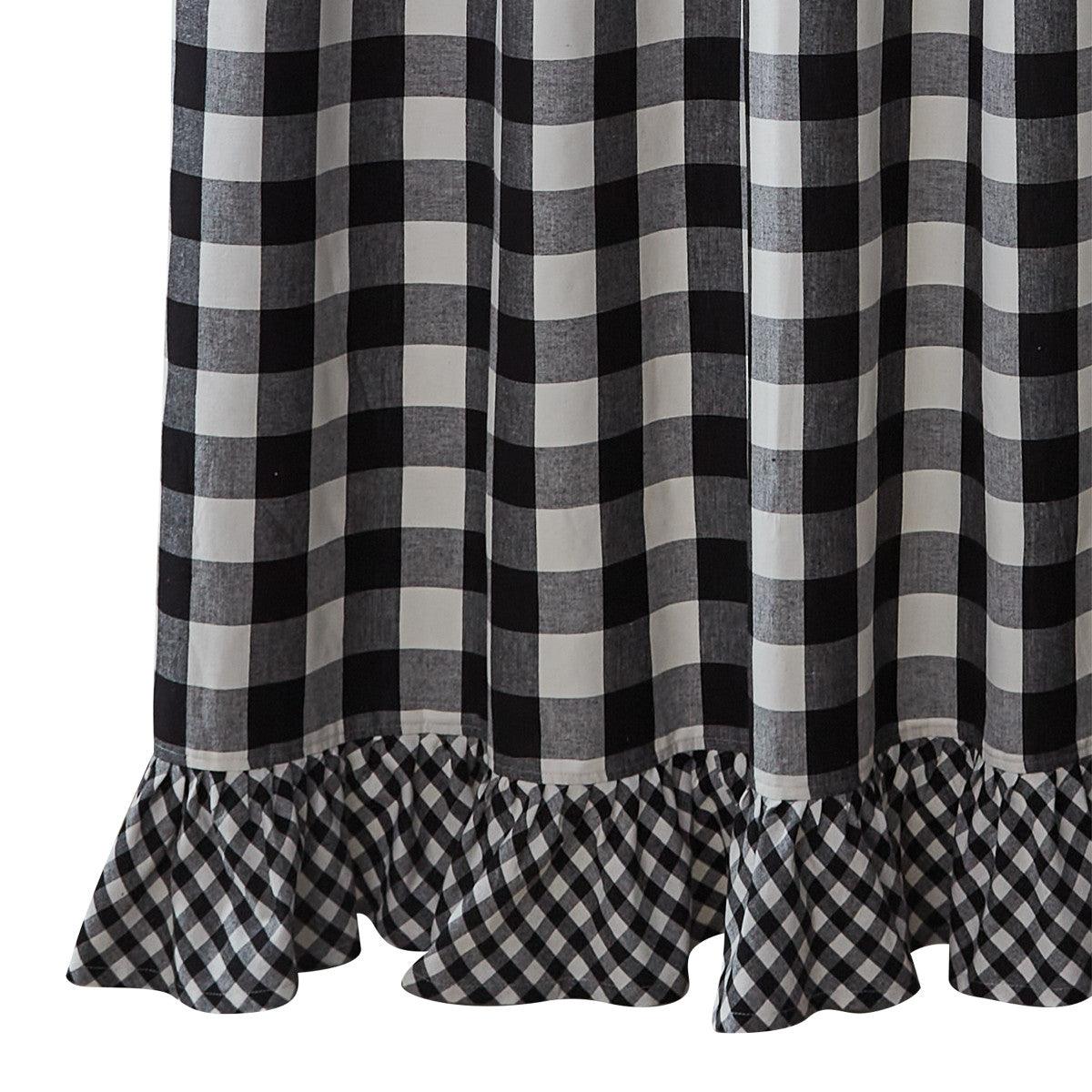 Wicklow Ruffled Shower Curtain - Black & Cream Park Designs - The Fox Decor
