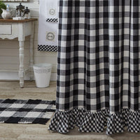 Thumbnail for Wicklow Ruffled Shower Curtain - Black & Cream Park Designs - The Fox Decor
