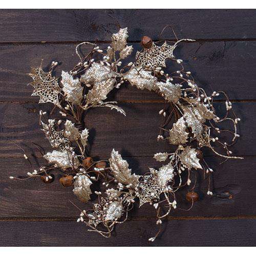 12" Vintage Holly & Bells Wreath - The Fox Decor