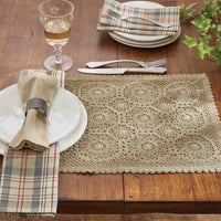 Thumbnail for Lace Placemats - Oatmeal Set Of 6 Park Designs