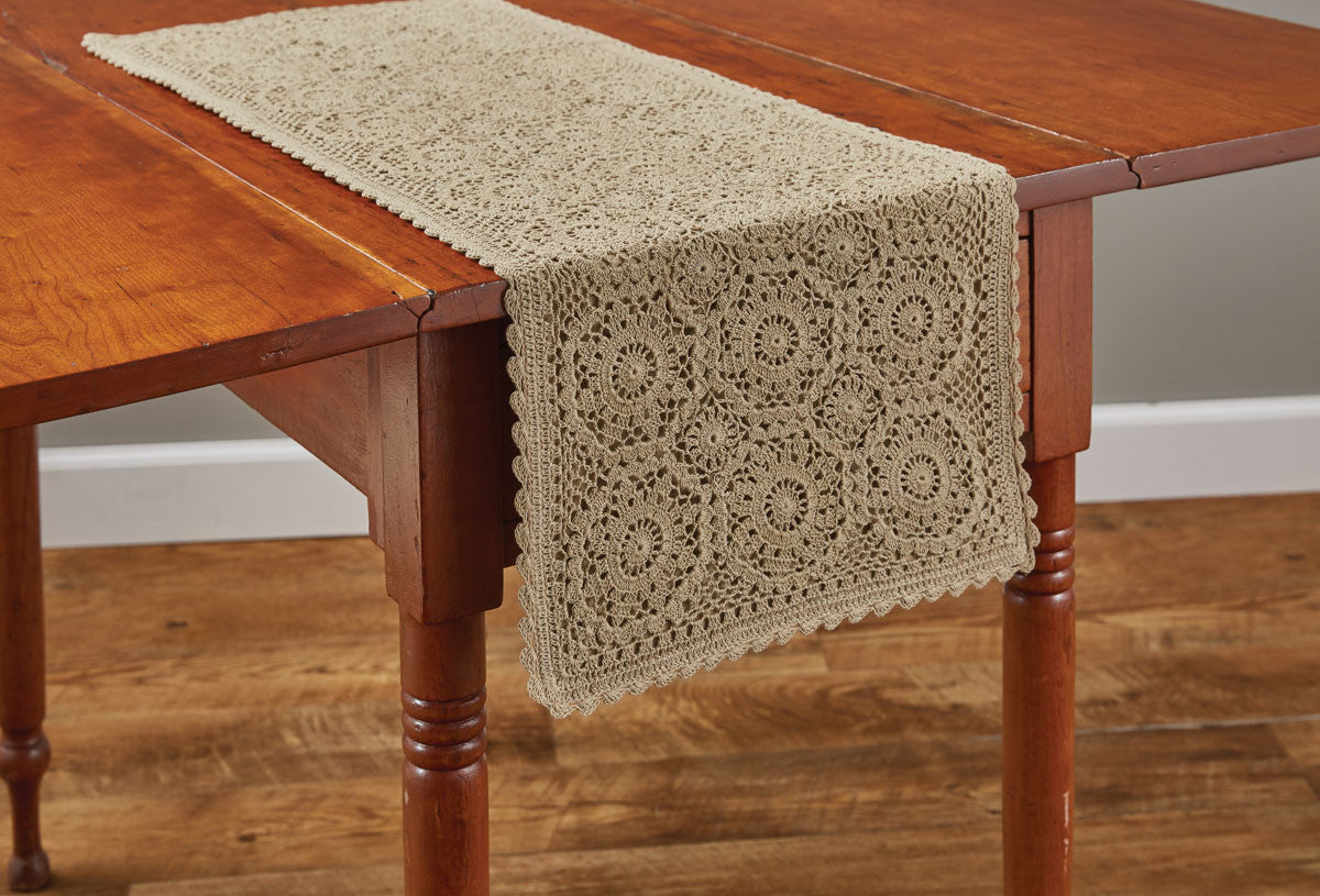 Lace Table Runners - Oatmeal 13" x 36" Park Designs - The Fox Decor