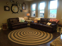 Thumbnail for 841 Black Basket Weave Braided Rugs Oval/Round - The Fox Decor