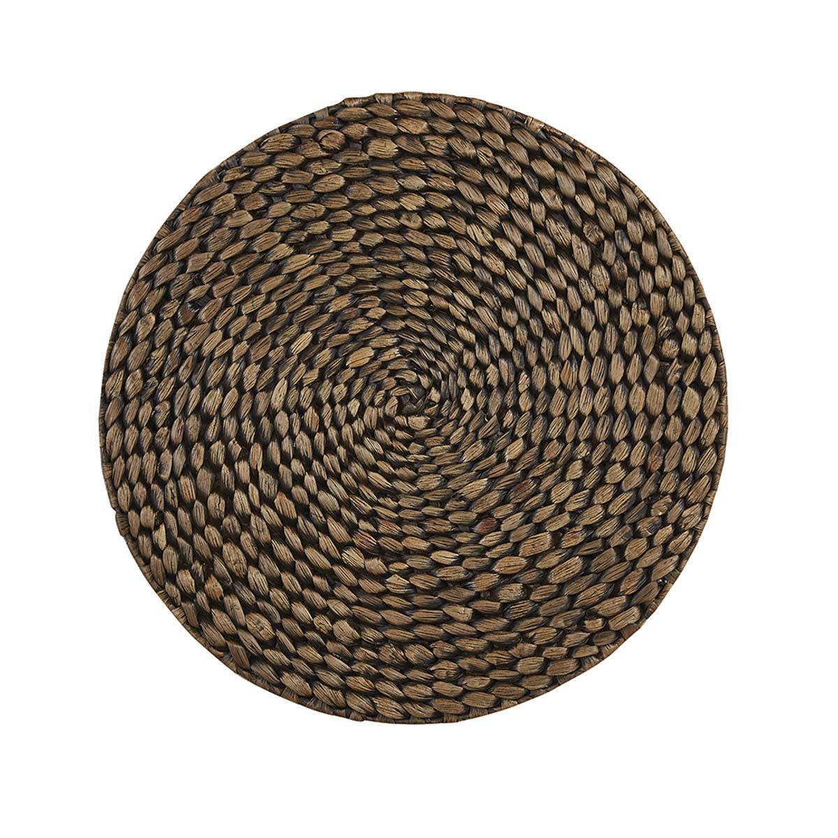 Hyacinth Round Braided Placemat - Brown Set Of 6 Park Designs