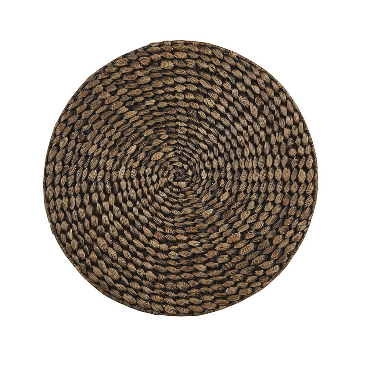 Hyacinth Round Braided Placemat - Brown Set Of 6 Park Designs - The Fox Decor