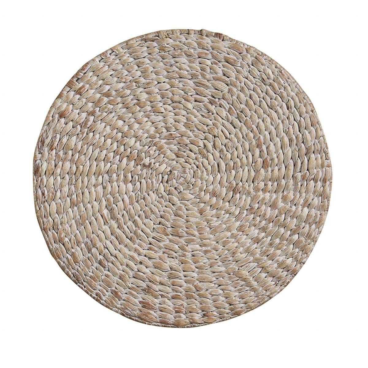 Hyacinth Round Braided Placemat -White Set Of 6 Park Designs - The Fox Decor