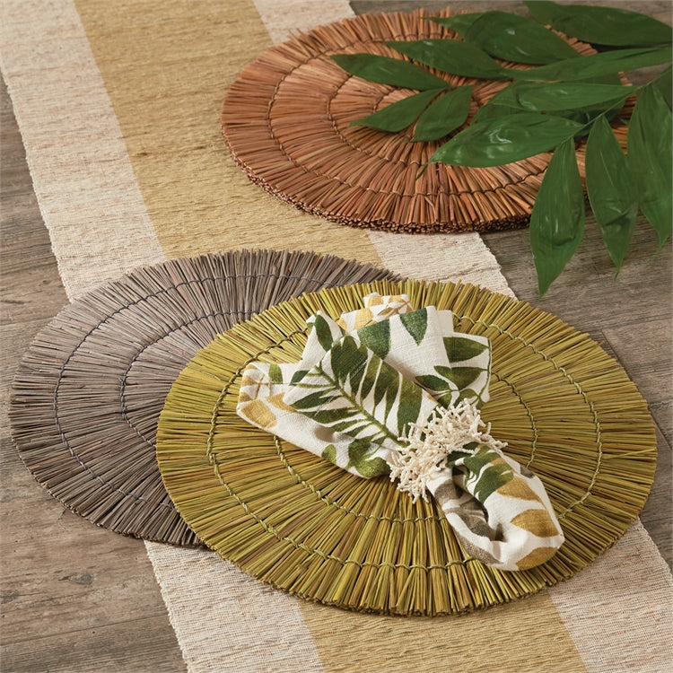 Seagrass Round Placemat - Gold Set Of 8 Park Designs