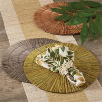 Seagrass Round Placemat - Gold Set Of 8 Park Designs - The Fox Decor