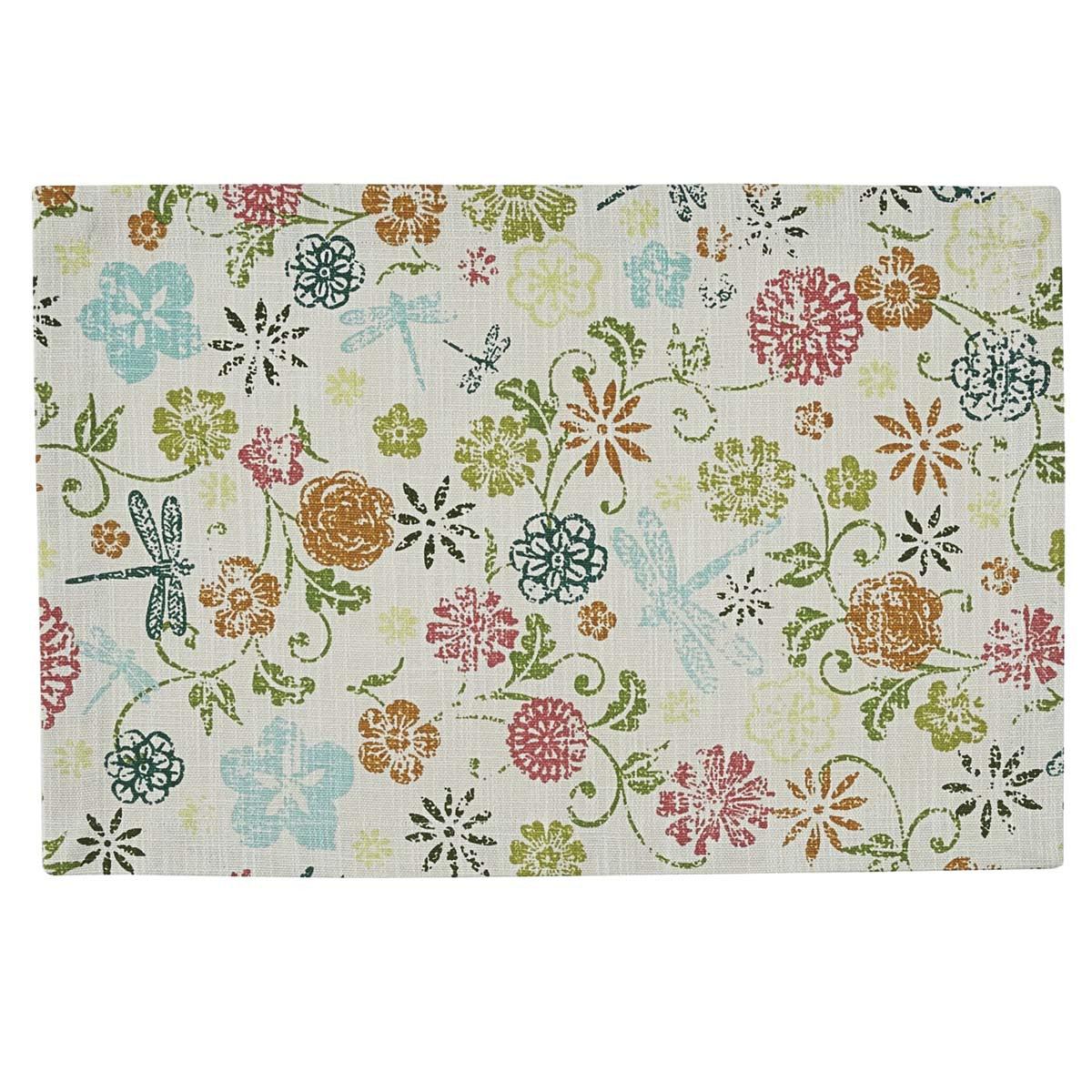 Dragonfly Floral Placemat Set Of 12 Park Designs - The Fox Decor