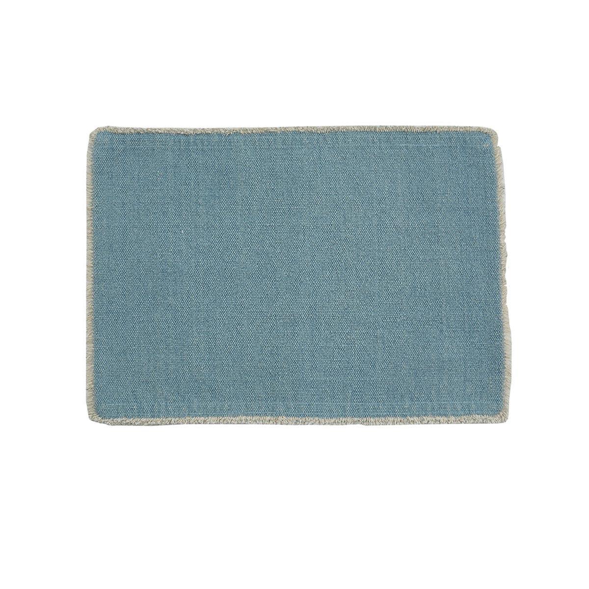 Frayed Edge Placemat - Aqua Set Of 6 Park Designs