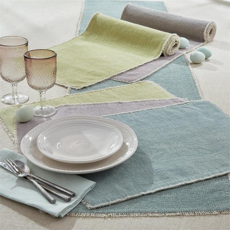 Frayed Edge Placemat - Aqua Set Of 6 Park Designs - The Fox Decor