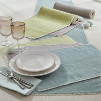 Thumbnail for Frayed Edge Placemat - Aqua Set Of 6 Park Designs