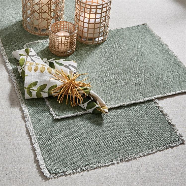 Frayed Edge Placemat - Sage Set Of 6 Park Designs - The Fox Decor