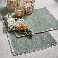 Thumbnail for Frayed Edge Placemat - Sage Set Of 6 Park Designs