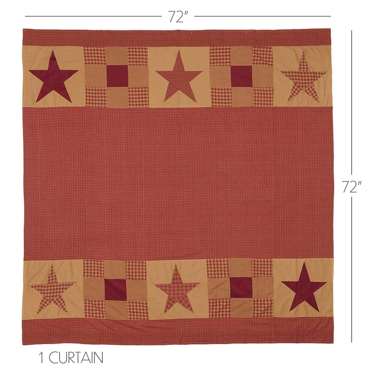 Ninepatch Star Shower Curtain w/ Patchwork Borders 72"x72" - The Fox Decor