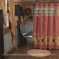 Thumbnail for Ninepatch Star Shower Curtain w/ Patchwork Borders 72